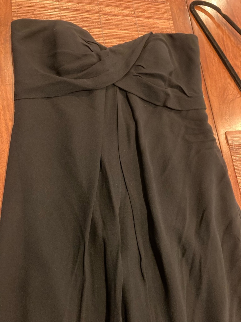 Nicole Miller Elegant Black Silk Strapless Maxi Dress NWT